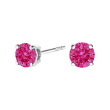 14K White Gold 1/2 Cttw Round Brilliant Cut Lab Grown Pink Diamond 4-Prong Classic Solitaire Earrings (Pink Color, VVS2-VS1 Clarity)-0 thumbnail 1
