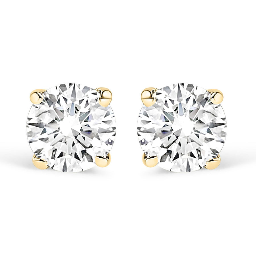 14K Gold 1/2 Cttw Lab Grown Diamond Solitaire Stud Earrings