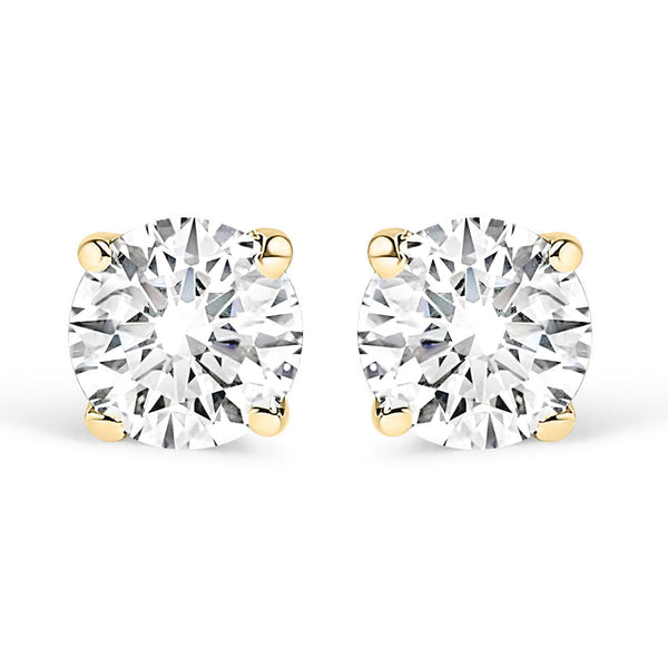 14K Gold 1/2 Cttw Lab Grown Diamond Solitaire Stud Earrings