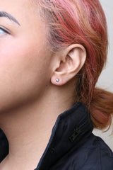 14K Gold 1/2 Cttw Aqua Blue Diamond Screw-Back 4-Prong Classic Stud Earrings (Color Treated, I2-I3)-4 thumbnail 5