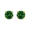 14K Gold 1/2 Cttw Lab Grown Green Diamond Classic Solitaire Stud Earrings with Pushback-0