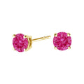 14K Gold 1/2 Cttw Round Lab Grown Pink Diamond Solitaire Stud Earrings-0
