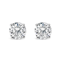 Platinum Round Lab Grown Diamond Solitaire Stud Earrings