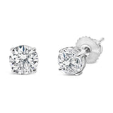 14K Gold 1.0 Carat Round Brilliant Cut Lab Grown Diamond 4-Prong Classic Solitaire Stud Earrings-3 thumbnail 4