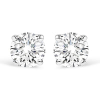 14K Gold 1.0 Cttw Lab Grown Diamond Solitaire Stud Earrings