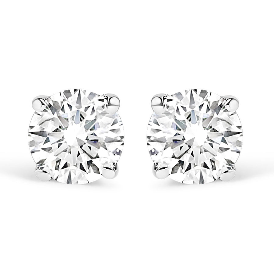 14K Gold 1.0 Cttw Lab Grown Diamond Solitaire Stud Earrings