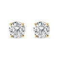 14K Gold 1.0 Carat Round Brilliant Cut Lab Grown Diamond 4-Prong Classic Solitaire Stud Earrings-0