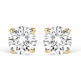 14K Gold 1.0 Cttw Lab Grown Diamond Solitaire Stud Earrings-1 thumbnail 2