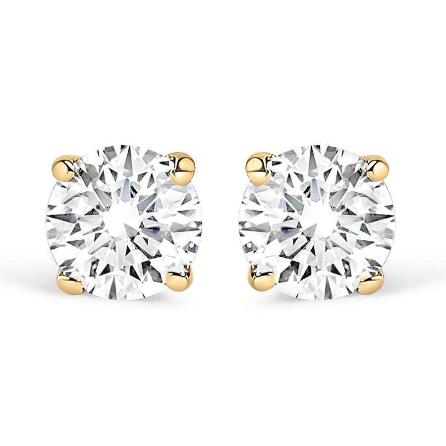 14K Gold 1.0 Cttw Lab Grown Diamond Solitaire Stud Earrings