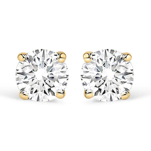 14K Gold 1.0 Cttw Lab Grown Diamond Solitaire Stud Earrings-1