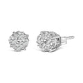 925 sterling silver ring with round-cut diamond cluster in prong setting