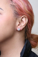 14K White Gold 2.00 Cttw Lab Grown Diamond Cluster Stud Earrings (G-H Color, VS1-VS2 Clarity)-2 thumbnail 3
