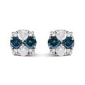 925 sterling silver ring with cluster-set blue diamond stones
