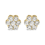 14K White Gold 1 1/2 cttw Prong Set Round-Cut Diamond Floral Cluster Stud Earrings (I-J Color, SI1-SI2 Clarity)-0 thumbnail 1
