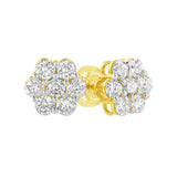 14K White Gold 1 1/2 cttw Prong Set Round-Cut Diamond Floral Cluster Stud Earrings (I-J Color, SI1-SI2 Clarity)-4 thumbnail 5
