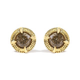 .925 Sterling Silver Round Brilliant Cut Diamond Solitaire Milgrain Stud Earrings-0 thumbnail 1