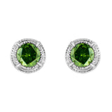 .925 Sterling Silver Treated Colored Diamond Modern 4-Prong Solitaire Milgrain Stud Earrings-1 thumbnail 3
