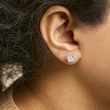 14K White Gold Princess Cut Lab-Grown Diamond Solitaire Stud Earrings (F-G Color, VS2-SI1 Clarity)-4 thumbnail 5