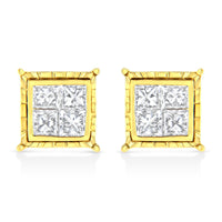 14K White Gold 1.0 Cttw 4-Prong Set Brilliant Round-Cut Solitaire Lab Grown Diamond Push Back Stud Earrings (E-F Color, VVS2-VS1 Clarity)