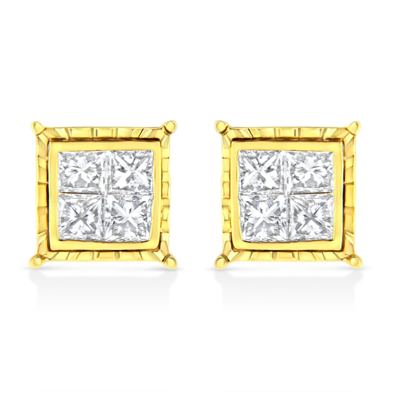 14K White Gold 1.0 Cttw 4-Prong Set Brilliant Round-Cut Solitaire Lab Grown Diamond Push Back Stud Earrings (E-F Color, VVS2-VS1 Clarity)-1