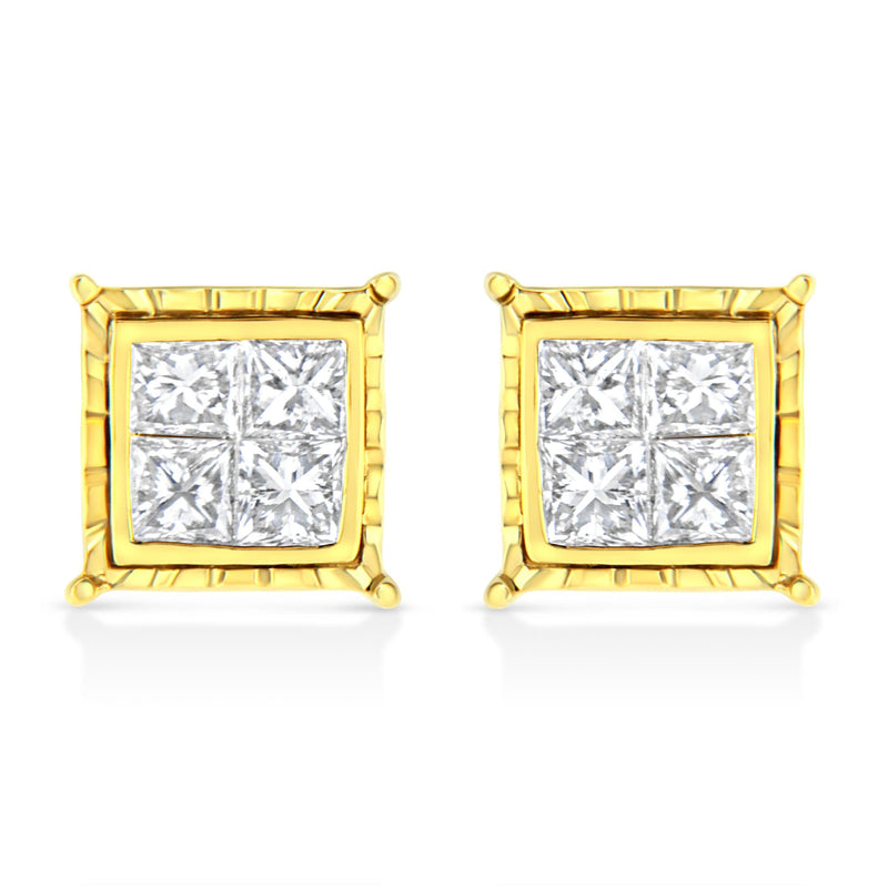 14K White Gold 1.0 Cttw 4-Prong Set Brilliant Round-Cut Solitaire Lab Grown Diamond Push Back Stud Earrings (E-F Color, VVS2-VS1 Clarity)-1