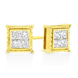 14K White Gold 1.0 Cttw 4-Prong Set Brilliant Round-Cut Solitaire Lab Grown Diamond Push Back Stud Earrings (E-F Color, VVS2-VS1 Clarity)-3 thumbnail 4