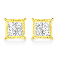 14K White Gold 1.0 Cttw 4-Prong Set Brilliant Round-Cut Solitaire Lab Grown Diamond Push Back Stud Earrings (E-F Color, VVS2-VS1 Clarity)