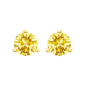 14K yellow gold stud earrings with martini-set yellow lab grown diamonds