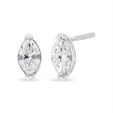 14K white gold ring with 2 marquise diamond stones thumbnail 1