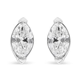 14K White Gold 4/5 Cttw Marquise Lab Grown Diamond Solitaire Stud Earrings-1 thumbnail 2