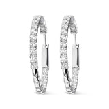 14K White Gold 3.00 Cttw Lab Grown Diamond Inside Out Hoop Earrings (F-G Color, VS1-VS2 Clarity)-0 thumbnail 1