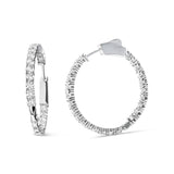 14K White Gold 3.00 Cttw Lab Grown Diamond Inside Out Hoop Earrings (F-G Color, VS1-VS2 Clarity)-3 thumbnail 4