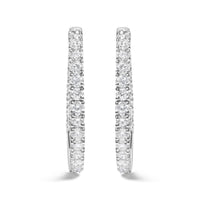 14K White Gold 5.00 Cttw Lab Grown Diamond Inside Out Hoop Earrings (F-G Color, VS1-VS2 Clarity)