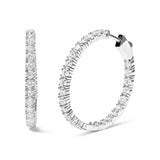 14K White Gold 5.00 Cttw Lab Grown Diamond Inside Out Hoop Earrings (F-G Color, VS1-VS2 Clarity)-1 thumbnail 2