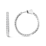 14K White Gold 5.00 Cttw Lab Grown Diamond Inside Out Hoop Earrings (F-G Color, VS1-VS2 Clarity)-3 thumbnail 4