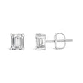 14K White Gold Emerald Cut Lab-Grown Diamond Solitaire Stud Earrings (F-G Color, VS1-VS2 Clarity)-0