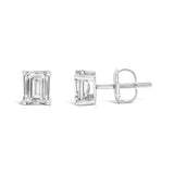 14K White Gold Emerald Cut Lab-Grown Diamond Solitaire Stud Earrings (F-G Color, VS1-VS2 Clarity)-0 thumbnail 1