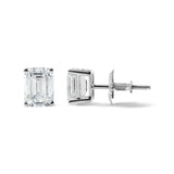 14K White Gold 2.0 Cttw Emerald Cut Lab Grown Diamond Solitaire Stud Earrings (G-H Color, VS1-VS2 Clarity)-3 thumbnail 4