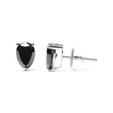 14K White Gold 2.00 Cttw Pear Cut Black Diamond Stud Earrings-3 thumbnail 4