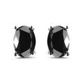 14K white gold ring with one oval black diamond solitaire stone