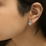 10K White Gold 3/5 Cttw Princess Diamond Geometric Drop Earrings-2 thumbnail 3