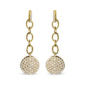 18K yellow gold dangle earrings with composite cluster diamond stones
