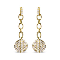18K Yellow Gold Plated .925 Sterling Silver 1.0 Cttw Diamond Composite Cluster Dangle Chain Earrings (I-J Color, I1-I2 Clarity)