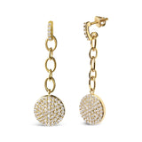 18K Yellow Gold Plated .925 Sterling Silver 1.0 Cttw Diamond Composite Cluster Dangle Chain Earrings (I-J Color, I1-I2 Clarity)-1 thumbnail 2