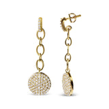 18K Yellow Gold Plated .925 Sterling Silver 1.0 Cttw Diamond Composite Cluster Dangle Chain Earrings (I-J Color, I1-I2 Clarity)-3 thumbnail 4