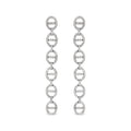 925 sterling silver dangle earrings with oval diamond stones