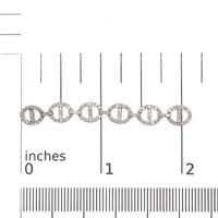 Sterling Silver 1.0 Cttw Diamond Oval Design Dangle Earrings