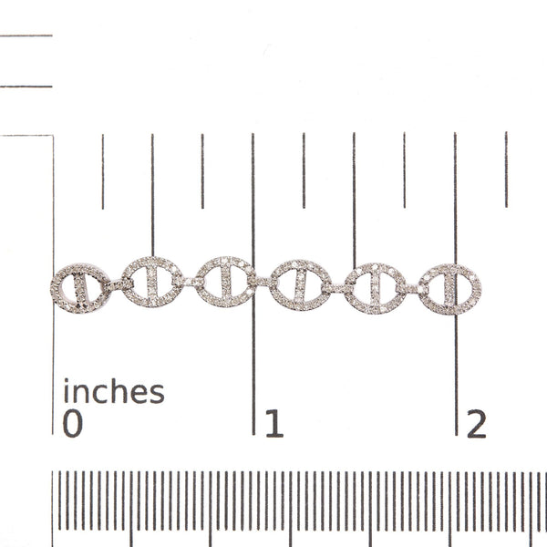 Sterling Silver 1.0 Cttw Diamond Oval Design Dangle Earrings