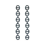 Sterling Silver 1.0 Cttw Blue Diamond Linked Circle Drop Earrings-0 thumbnail 1
