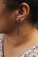 Sterling Silver 1.0 Cttw Blue Diamond Linked Circle Drop Earrings-2 thumbnail 3